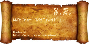 Wéner Rézmán névjegykártya